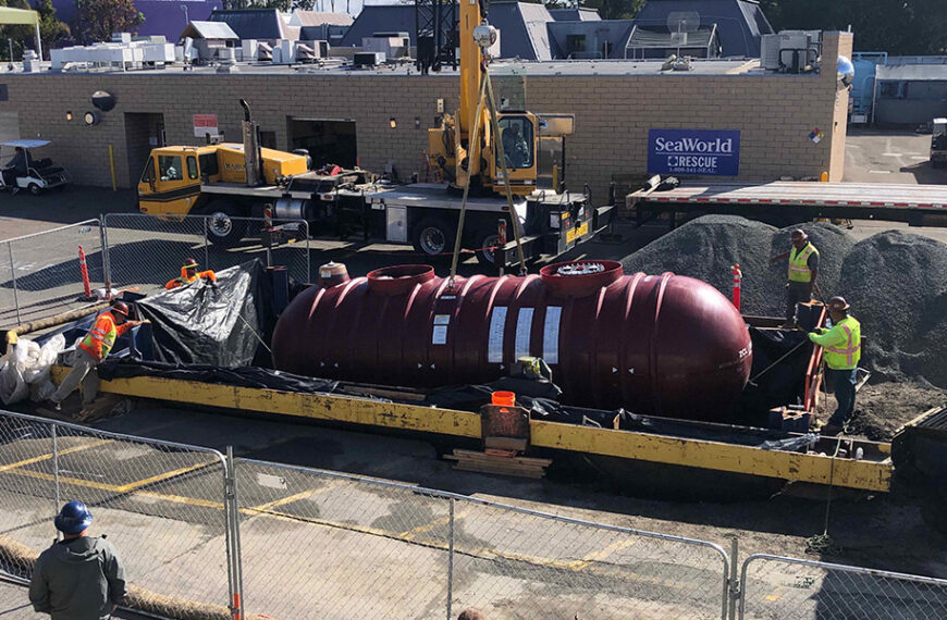 Underground tank installation.