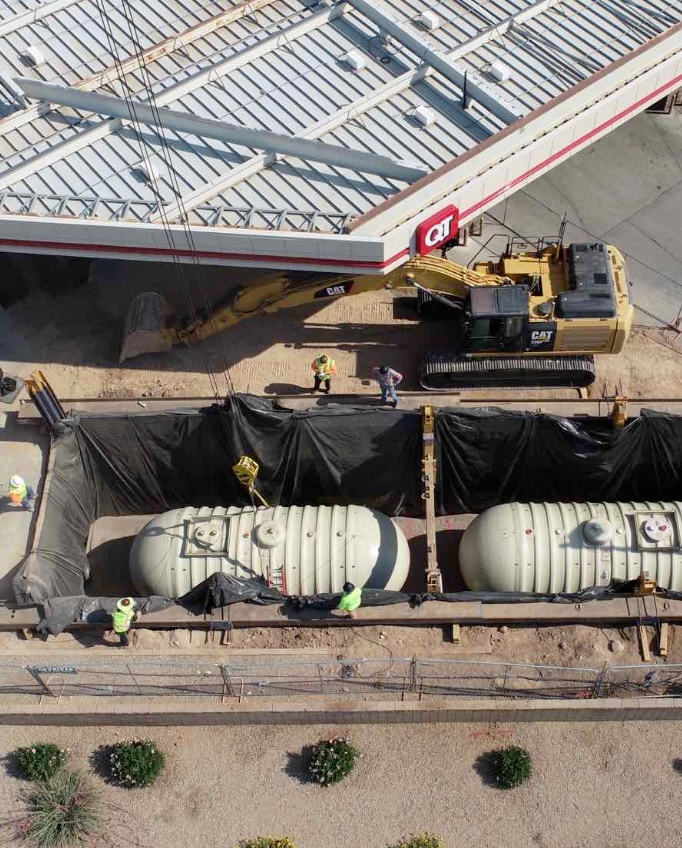 Two 13,000 gallon single-compartment diesel underground storage tanks Installed by WesternPump for QuickTrip Store in Tolleson, Arizona