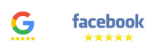 Google and facebook five star review icons