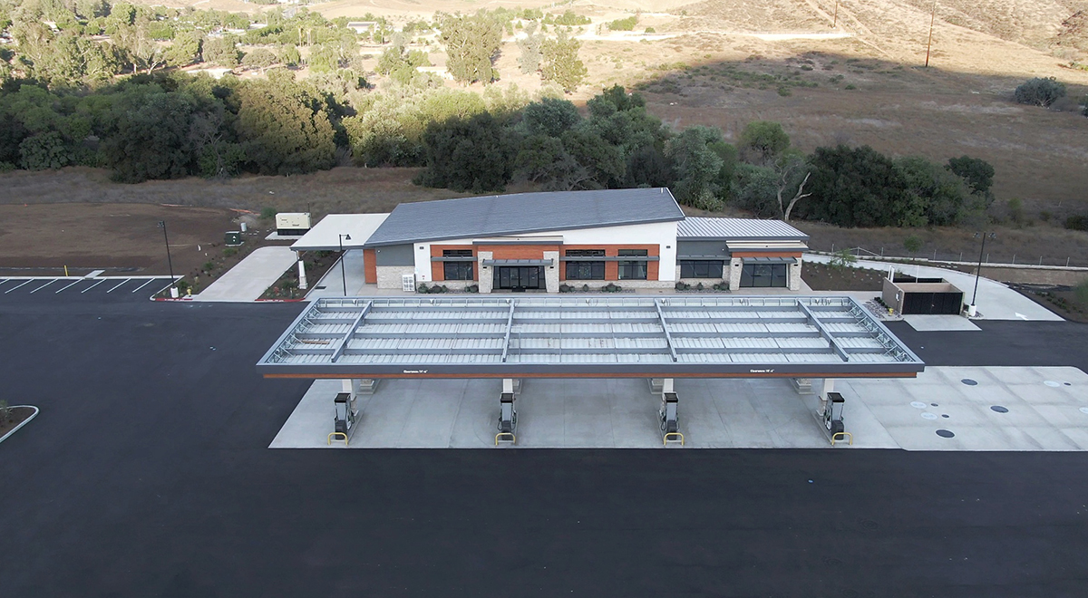 Aerial view of a gas station project