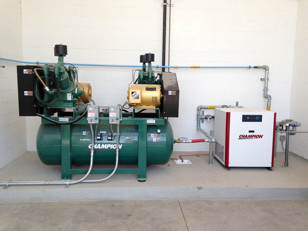 Champion reciprocating compressor and refrigerated air dryer