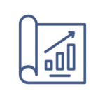 Icon of a graph representing financial planning or project management
